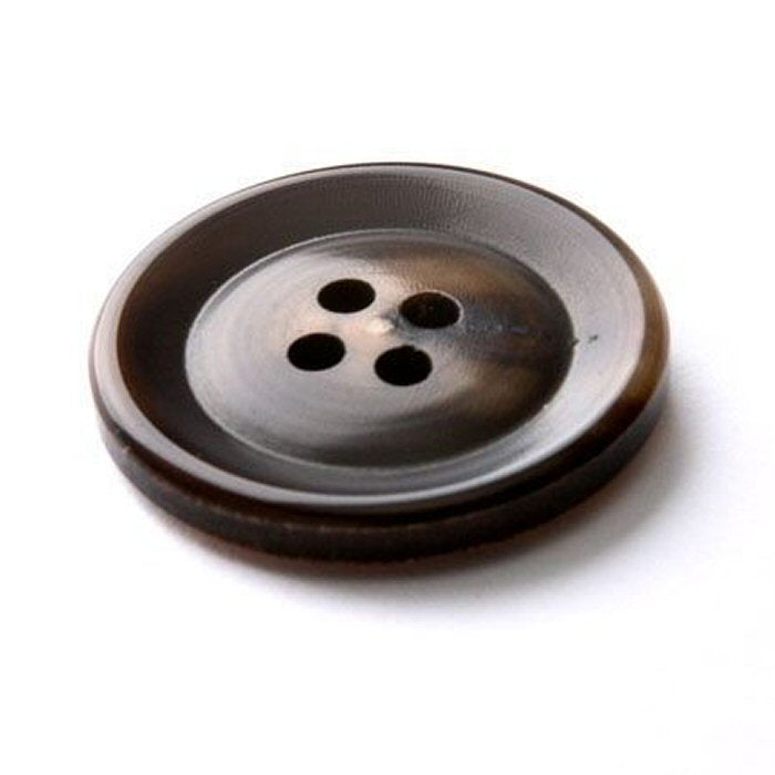 Bøffelhornsknap 111 : Meleret brun - 23 mm