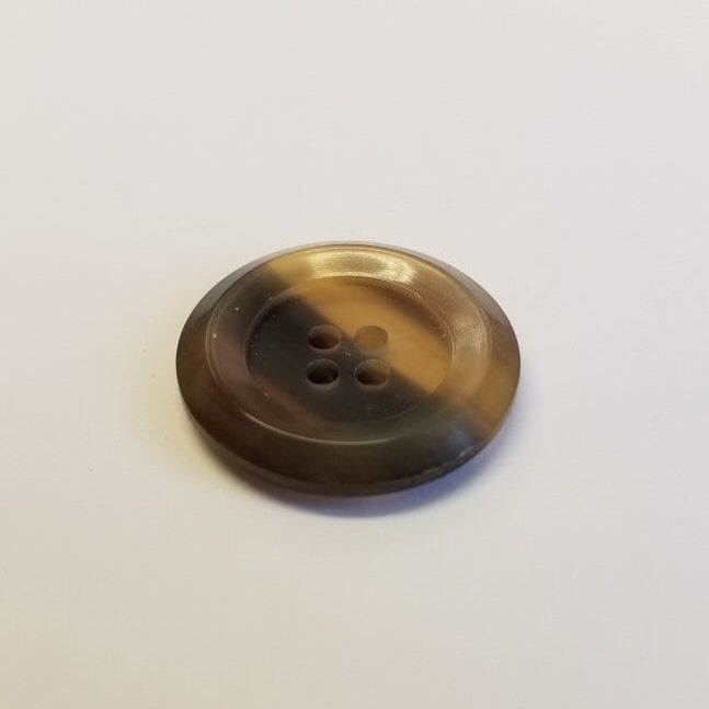 Bøffelhornsknap 112 : Meleret brun - 23 mm
