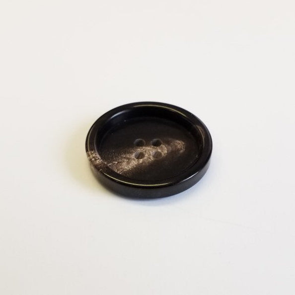Bøffelhornsknap 103 : Meleret sort - 23 mm