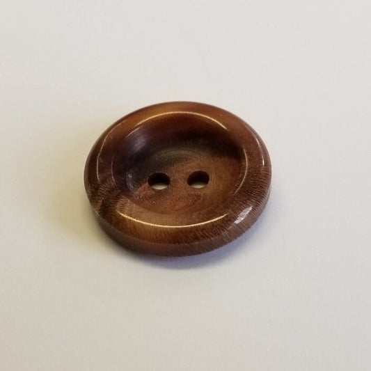 Bøffelhornsknap 85 : meleret brun - 15 mm
