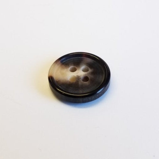 Bøffelhornsknap 99 : Meleret brun - 17 mm