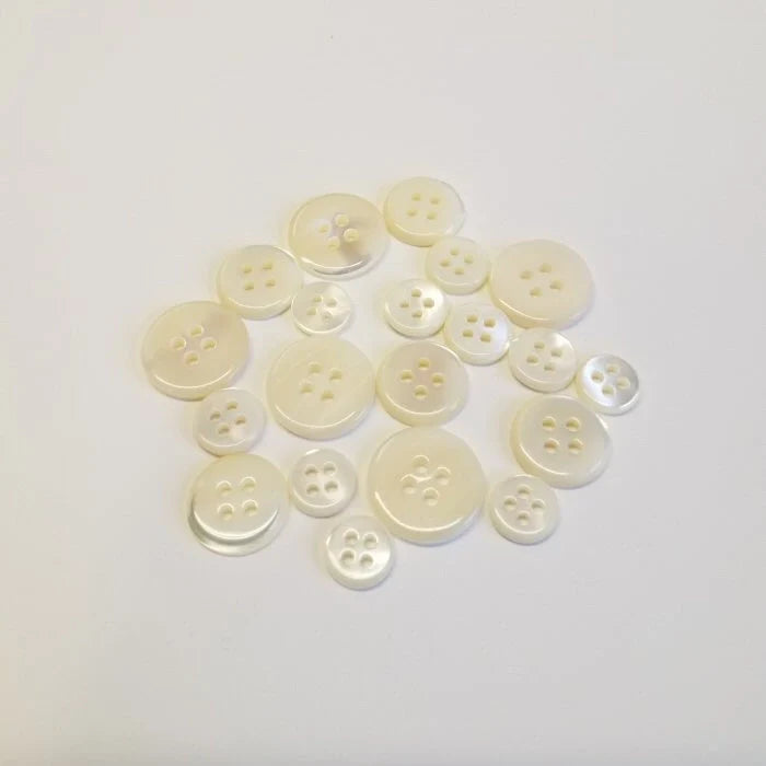 Perlemorsknap 13 : Cream hvid - 11 mm